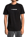 Black short-sleeve t-shirt with a 'VA Sport' logo printed across the chest. Front View.