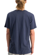 Navy short-sleeve t-shirt with a 'BIG RVCA' logo printed across the chest. Back View.