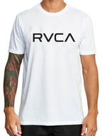 White short-sleeve t-shirt with a 'BIG RVCA' logo printed across the chest. Front View.