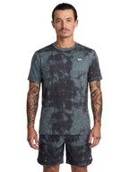 Dark Grey athletic tie-dye t-shirt with a 'VA' logo on the left chest. Front View
