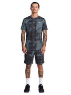 Dark Grey athletic tie-dye t-shirt with a 'VA' logo on the left chest. Front Full View