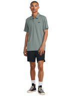Green short-sleeve polo shirt with a  'VA' logo on the left chest. Front  Full Body View