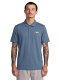 Blue short-sleeve polo shirt with a  'VA' logo on the left chest. Front View