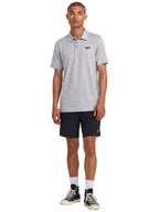 Grey short-sleeve polo shirt with a  'VA' logo on the left chest. Front  Full Body View